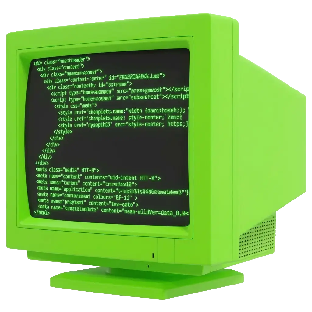 Retro Computer Monitor displaying code